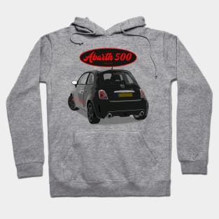 ABARTH 500 Black Red Back Hoodie